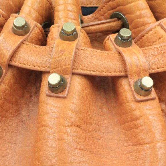 Alexander Wang Authentic Diego Orange Textured Bucket Bag - Picture 8 of 14
